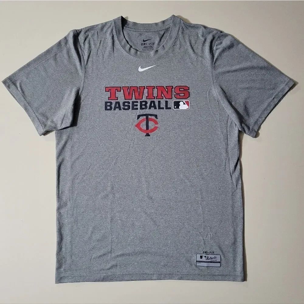 Nike MLB Minnesota Twins Dri-FIT Gray Crewneck Short Sleeve Tee